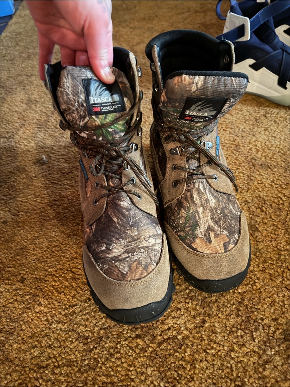 Itasca Men's Tan and Brown Camouflage Outdoor Boots